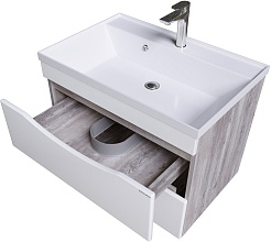 Grossman Мебель для ванной Талис 70 подвесная бетон пайн/белая – фотография-5